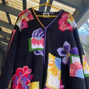 STORYBOOK KNITS BLACK FLORAL MULTI SIZE 1X